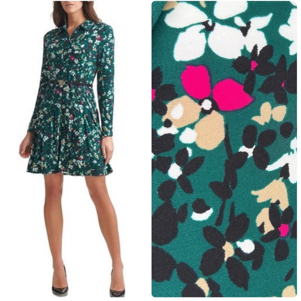 Tommy Hilfiger floral shirt dress fit & flare S 4